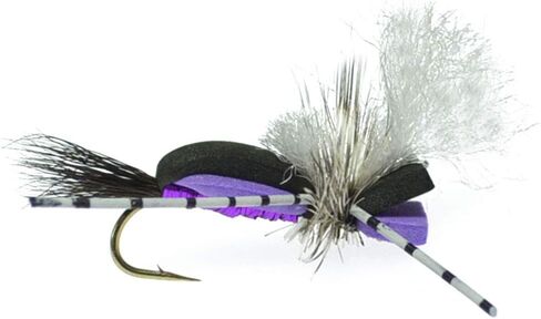The Fly Fishing Place Hippie Stomper Sampler 4 Colors Foam Body Trout Bass Dry Fly Fishing Flies - Set of 8 Hopper Flies Hook Size 10 in Saudi Arabia