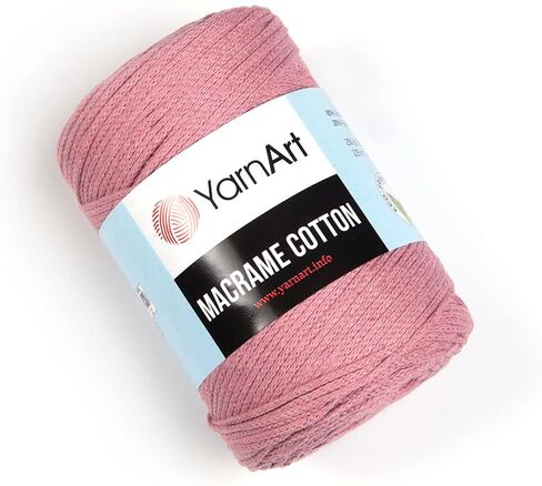 ألوان متناغمة من قطن YarnArt Macrame، مصنوعات فريدة من نوعها من Macrame 8.80 أونصة، 246.06 ياردة 80% قطن Macrame Rope Macrame، وزن غزل Macrame متوسط ​​(792) in Kuwait