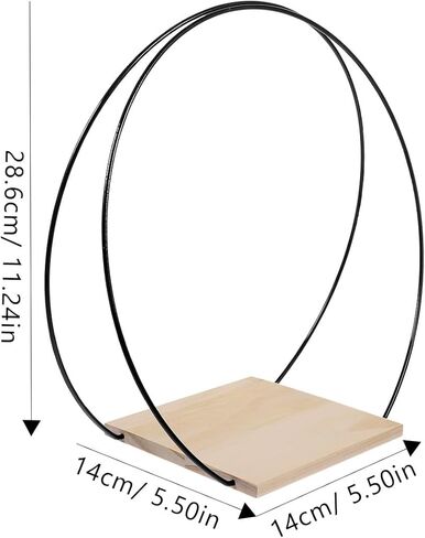 قطعة مركزية للطاولة على شكل حلقة إكليل زهور معدنية من BESPORTBLE مع حامل خشبي إكليل زهور على شكل طوق مكرمية DIY لحفلات الزفاف وعيد الحب وديكور الحائط قطعة واحدة in Kuwait
