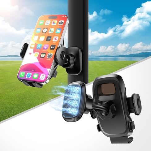 حامل هاتف مغناطيسي لعربة الجولف - حامل هاتف خلوي قابل للتعديل 360 درجة، حامل مغناطيسي للهاتف متوافق مع EZGO/Club Car/Yamaha، مناسب للصالة الرياضية والفيديوهات والخزانة المتوافقة مع جميع الهواتف الذكية in Kuwait