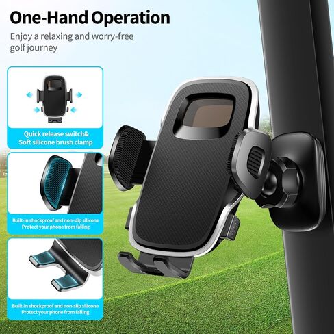 حامل هاتف مغناطيسي لعربة الجولف - حامل هاتف خلوي قابل للتعديل 360 درجة، حامل مغناطيسي للهاتف متوافق مع EZGO/Club Car/Yamaha، مناسب للصالة الرياضية والفيديوهات والخزانة المتوافقة مع جميع الهواتف الذكية in Kuwait