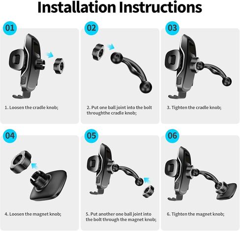 حامل هاتف مغناطيسي لعربة الجولف - حامل هاتف خلوي قابل للتعديل 360 درجة، حامل مغناطيسي للهاتف متوافق مع EZGO/Club Car/Yamaha، مناسب للصالة الرياضية والفيديوهات والخزانة المتوافقة مع جميع الهواتف الذكية in Kuwait