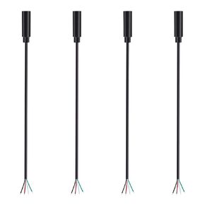 Fancasee (4 Pack Replacement 3.5mm Female Jack to Bare Wire Open End TRRS 4 Pole Stereo 1/8" 3.5mm Jack Plug Connector Audio Cable for Headphone Headset Earphone Microphone Cable Repair