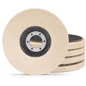 4 1/2 Inch Round Wool Felt Polishing Disc Wheel Pad, Angle Grinder Buffing Polishing Buffer for Metal Wood Car Auto Body, 5 Pack