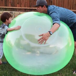 47'' Giant Bubble Ball Toy for Adults Inflatable Fun Ball Water Injection Bubble Ball Balloons Beach Garden Ball Soft Rubber Ball for Outdoor Indoor Party (Blue)