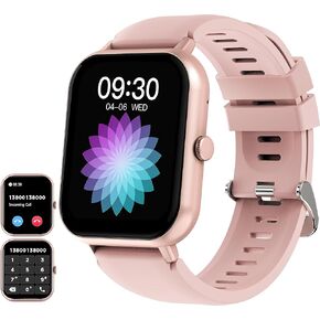 ساعة ذكية للنساء والرجال Android iPhone، ساعة ذكية 1.8 بوصة مع مكالمة بلوتوث (الرد/إجراء مكالمة)، متتبع اللياقة البدنية مع IP68 مقاومة للماء، معدل ضربات القلب SpO2 in Kuwait