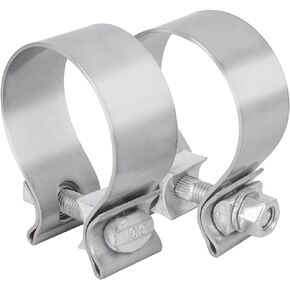 2 Inch Exhaust Clamp,Narrow Band Muffler Clamp Stainless Steel 2PCS (2.0 inch)