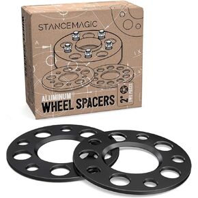 قطعتان من فواصل العجلات 3 مم Hubcentric 5x114.3 (تجويف 64.1 مم) متوافقة مع Acura Honda ILX RL RSX TLX TSX Integra Type R TL Accord Civic Element S2000 CRZ CR-Z أسود