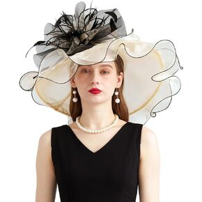 Women's Organza Church Kentucky Hat Fascinato Wedding Cocktail Tea Party Derby Hats Sun Hat