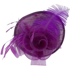 Vijiv Women Vintage Derby Fascinator Hat Pillbox Headband Feather Cocktail Tea Party
