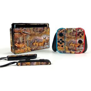 MightySkins Skin Compatible with Nintendo Switch OLED - Deer Pattern | Protective, Durable, and Unique Vinyl Decal wrap Cover | Easy to Apply, Remove, and Change Styles (NISWIOL-Deer Pattern)