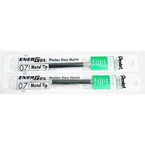2 Pk Pentel LR7-D EnerGel Refills, 0.7 mm Medium, Green