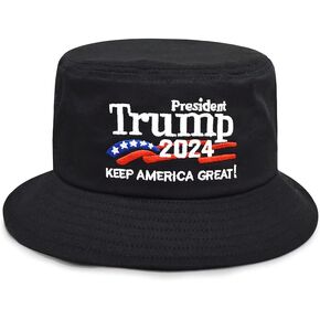 Trump Bucket Hat USA American Flag Trump 2024 Keep Make America Great Embroidered Bucket Cap