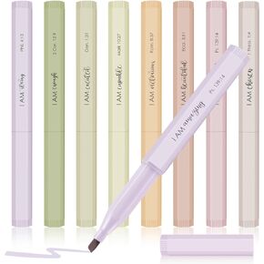 Bible Highlighters No Bleed, 8 Pcs Cute Boho Earthy Aesthetic Highlighters Set with Soft Chisel Tip for School Supplies, Office Journaling Highlighters Assorted Colors Gifts