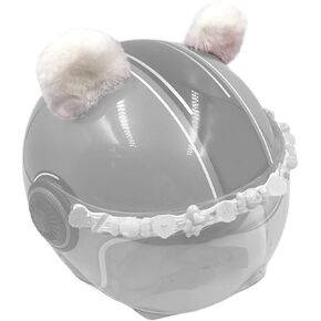 Kawaii Round Bear Ears for Helmet Plush Ears Adhesive Velcro Ski Helmet Accessory for Children Balance Bike Helmet Decor