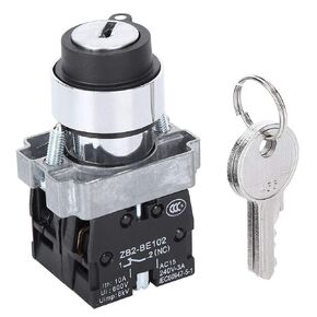 2 Position Key Switch Self?Reset Power Lock Conversion Rotation Locking + Key ZB2?BE101 Light and Impact Resistant and Resistant to Oxidation