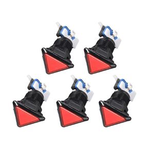 Game Push Buttons Triangle Push Switches Red LED Light with Micro Switches [for Arcade Game] -39x39x39mm/12V/5 Pcs