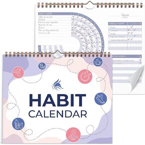 Clever Fox Habit Calendar Circle – 2-Year Inspirational Habit Tracker for Atomic Habits – Colorful Habit & Goal Planner Journal to Boost Productivity & Become Your Best Self – 10″x8″ (Whole Black)