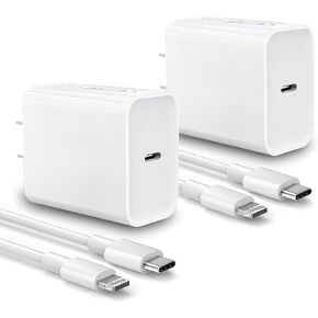 iPhone Fast Charger, 2-Pack 20W USB C Wall Charger PD Type C Power Wall Charger with MFi Certified 6FT Charger Cable for iPhone 14 13 12 Pro Max Mini 11 Xs XR X 8 and More