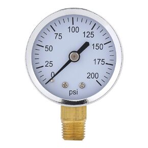 1pc Mini Accurate Pressure Gauge, Fuel Pressure Gauge Water Pressure Meter for Fuel Air Oil Liquid Water 0-200psi 1/4" NPT Thread Mount