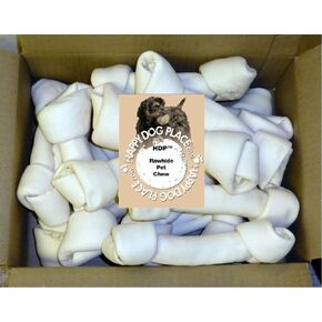 HDP Premium Natural Rawhide Bones 8-9" Size:Pack of 15