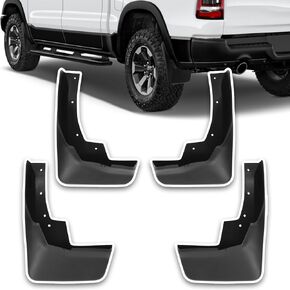 Mud Flaps for Trucks Mud Guards Compatible with 2019-2024 Dodge Ram 1500 82215488AB 82215489AB with Fender Flare 4pcs Splash Guards Front & Rear Side