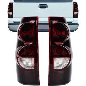 Tail Lights Compatible with Chevy Silverado 1500 2500 3500 1999-2006, 2007 w/Classic Body, GMC Sierra 1500 2500 3500 1999-2002, No Bulbs (Pair of Red)
