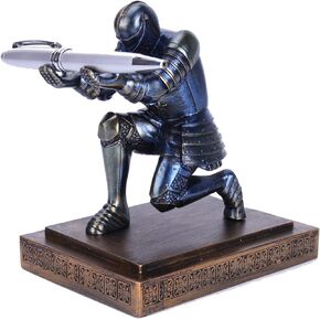 Resin Soldier Executive Pen Holder Desk Organizer Cool Pen Stand Home Decor Resin Pencil Holder with a Pen for Men as Gift (Blue)