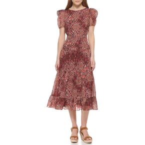 فستان Vince Camuto النسائي الكاجوال ذو الطبقات المطبوع