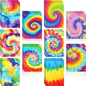 Tenceur 50 Pcs Mini Tie Dye Notepads Pastel Notebooks Small Multicolor Style Pocket Notebook Bulk Mini School Supplies for Kids Tie Dye Birthday Party Supplies, Teacher Appreciation Gifts 10 Styles