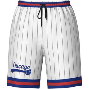 Men's Stitched Letter Graphic Track Baseball Shorts Drawstring Waist Summer Workout Shorts City Gift