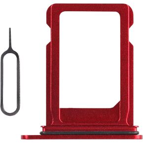 for iPhone 13 Red SIM Card Slot Replacement Single SIM Version Card Tray Holder Adapter with Waterproof Rubber Ring Repair Tool Fix Kit SIM Ejector for A2631 A2633 A2634 A2635 A2482