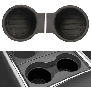 Center Console Cup Holder Insert CC3Z-2813562-AA BC3Z-2813562-AA Compatible with Ford F250 F350 F450 F550 Super Duty 2011-2016 Black (2 PCS)