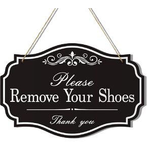 Please Remove Your Shoes Thank You Wall Decorative Sign,Take Your Shoes Off Wooden Wall Decorative Sign (style2)