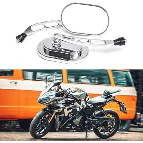 Motorcycle Sportster Mirrors M10 Rear View Mirrors Chrome - Compatible with Harley Davidson Road King Street Electra Glide Dyna Softail Road Glide Harley Davidson 1982-2019 2020 2021 2022