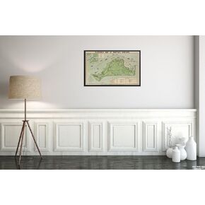 1913 Map|Dukes|Martha's Vineyard Eldridge's of Martha's Vineyard Includes Tables of Distances an|Vintage Fine Art Reproduction|Ready to Frame in Kuwait