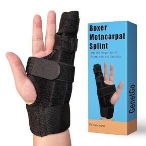 Boxer Break Metacarpal Splint Brace - 4th or 5th Finger Splint Support (Medium)