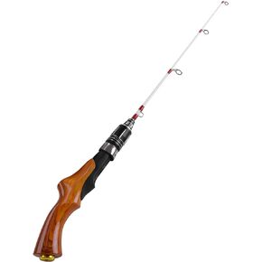 Ultralight Ice Fishing Rod Multi-Species Spinning Ice Fishing Combons Durable Fiberglass Rod Winter Ice Fishing Tackle for Walleye Perch Panfish and Trout