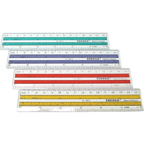 6 inch Rulers | 15 cm Rulers | Transparent Plastic Ruler | Pack of 12 of Premium Quality Rulers | Yellow, Green, Red and Blue