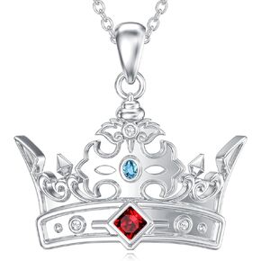 925 Sterling Silver Crown Necklace Lab Grown Diamond Crown Pendant Gift for Women and Girls