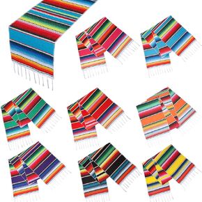 مفرش طاولة تاتو المكسيكي Serape Fiesta قطع مركزية شال مكسيكي لتزيين الحفلات ذات الطابع المكسيكي Cinco de Mayo Fiesta حفلة عيد ميلاد
