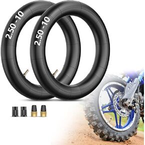 RUTU 2.50/2.75-10 Dirt Bike Tubes TR4 straight valve Compatible with Off-Road Kids' Motorcycles, XR50 CRF50 PW50 SX500 Razor MX500 MX650 Dirt Bike 50cc 70cc 110cc 125cc Inner Tube (2-Pack)