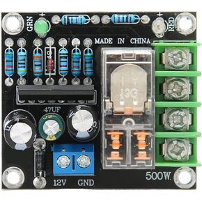 Zunate Single Channel Speaker Protection Board, Single Power Supply AC10 18V DC12 24V 500W Speaker Protection Board for Audio System DIY Speakers