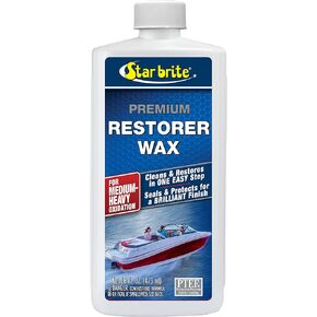STAR BRITE Premium Restorer Wax - For Medium to Heavy Oxidation - Cleans & Restores in One Easy Step - Seals & Protects for a Brilliant Finish