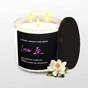 100% Soy Candles Clearance (16 Oz) - Hand Poured Scented Candle with Essential Oil, Aromatherapy Candle for Men & Women, Burn Time Up to 70 Hours, Candle Gift for Birthday (Love is)