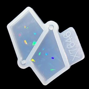 David accessories David accessories Holographic Resin Jewelry Molds Keychain Resin Molds with Hole, Silicone Molds for DIY Pendant Jewelry Making (F)