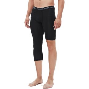 Men's Basketball Single Leg Tight Sports Pants 3/4 One Leg Compression Pants Athletic Base Layer Underwear