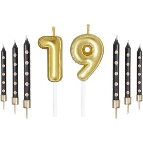 Gold Number Candles,Gold Candle for Cake,10 Birthday Candles,Wedding Decorations,Gold Cake,10th Birthday Cake Topper,Birthday Card Number Candle 10,Black Candles Activity Decorations