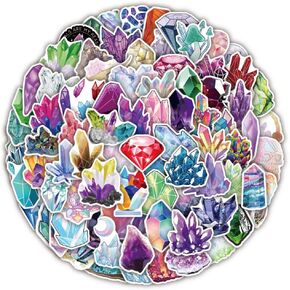 100Pcs Crystal Stickers Pack for Water Bottle, Aesthetic Vinyl Gem Sticker for Journaling, Waterproof Diamond Sticker for Laptop, MacBook, Phone Case, Hydro Flask,Guitar,Skateboard,Gifts for Kids