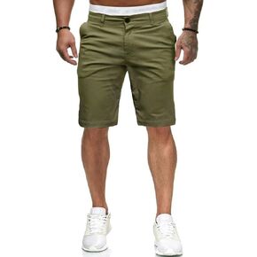 Uusollecy Mens Casual Shorts, Flat Front Chino Short Summer Classical Fit 11" Shorts with Pockets